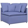 vidaXL Modulares Sofa mit Fu&szlig;hocker Kissen Stoff Jeansblau