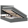 vidaXL LED-Speicherbett mit Matratze Dunkelgrau 140 x 200 cm Stoff