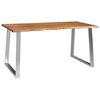 vidaXL Esstisch 160&times;80&times;75 cm Akazie Massivholz und Edelstahl