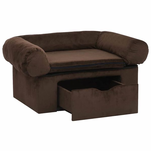 vidaXL Hundesofa mit Schublade Braun 75x50x38 cm Plüsch