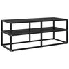vidaXL TV-Schrank Schwarz mit Schwarzem Hartglas 100x40x40 cm
