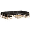 vidaXL Outdoor-Sofagarnitur 10 stk. Wei&szlig; und Schwarz
