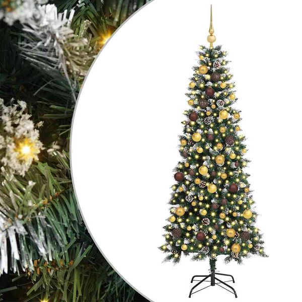 vidaXL K&uuml;nstlicher Weihnachtsbaum mit 300 LEDs mit St&auml;nder Gr&uuml;n 180 cm