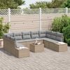 vidaXL Gartensofa-set mit Kissen 9 pcs Beige und Hellgrau Polyrattan