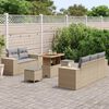 vidaXL Gartensofa-set mit Kissen 8 pcs Beige und Hellgrau Poly Rattan