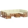 vidaXL Outdoor-Sofagarnitur 10 stk. Natur und Creme