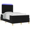 vidaXL LED Boxspringbett mit Matratze Schwarz 120 x 190 cm Stoff