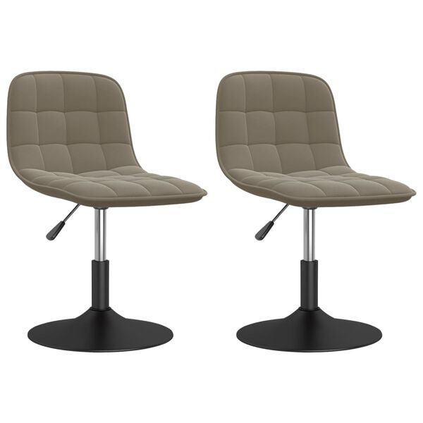 vidaXL Esszimmerst&uuml;hle 2 Stk. Drehbar Hellgrau Samt