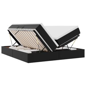 vidaXL Aufbewahrungsbett mit Matratze Schwarz 200 x 200 cm Kunstleder
