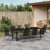 vidaXL Garten Essgruppe 9 pcs Schwarz Pulverbeschichteter Stahl
