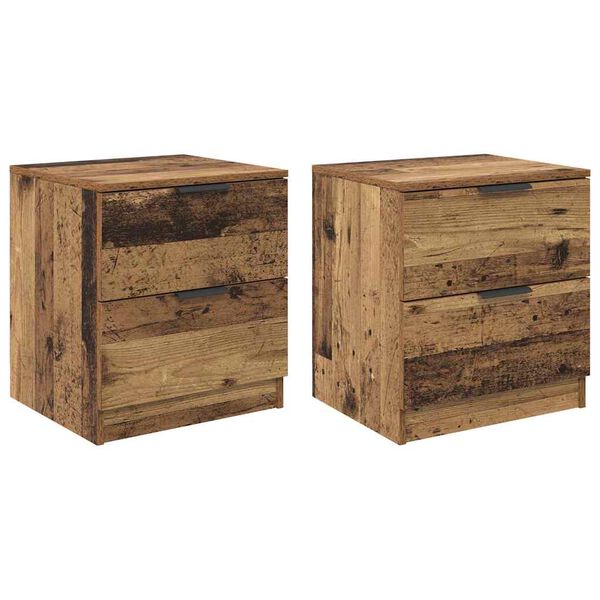 vidaXL Nachttisch 2 pcs Altholz 45 x 39 x 50 cm Holzwerkstoff