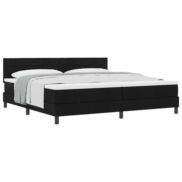 vidaXL Boxspringbett mit Matratze Schwarz 200 x 200 cm Stoff