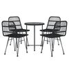 vidaXL 5-tlg. Garten-Essgruppe Schwarz Poly Rattan