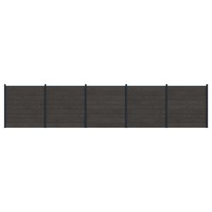 vidaXL Zaunelement 5 pcs WPC und Aluminium Schwarz
