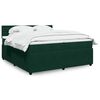 vidaXL Boxspringbett mit Matratze Dunkelgr&uuml;n 200x200 cm Samt
