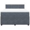 vidaXL Boxspringbett mit Matratze Dunkelgrau 140x200 cm Samt