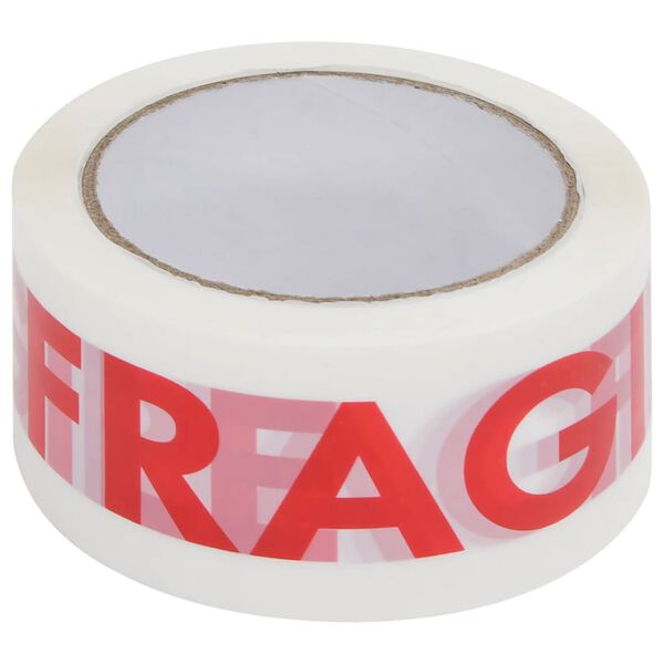 vidaXL Paketklebeband 36 Stk. FRAGILE Aufdruck Wei&szlig; 48 mm x 66 m