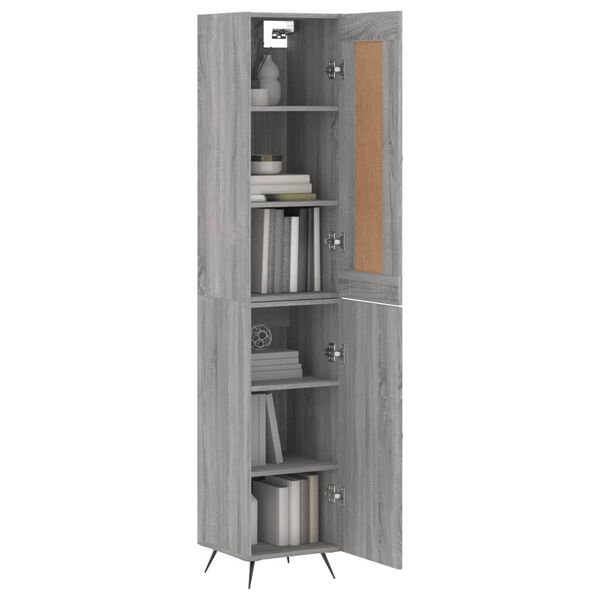 vidaXL Highboard Grau Sonoma 34,5x34x180 cm Holzwerkstoff