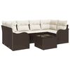 vidaXL Garten-Sofa-Set 7 stk. 6-Sitzanzahl Braun und Creme