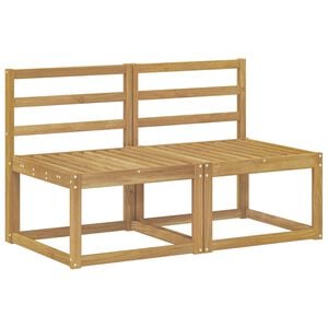 vidaXL 2 St&uuml;ck Outdoor Mittelsofa Massivholz Akazie Wei&szlig;