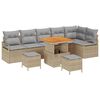 vidaXL Garten-Sofa-Set mit Kissen mit Kissen 9 pcs Beige und Hellgrau