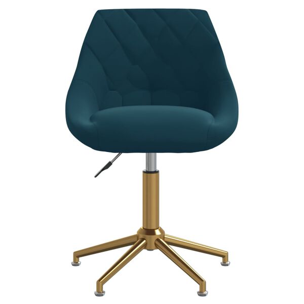 vidaXL Esszimmerst&uuml;hle 4 Stk. Drehbar Blau Samt