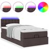 vidaXL Ottoman-Bett mit Matratze & LEDs Dunkelbraun 100x200 cm Stoff