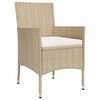 vidaXL 9-tlg. Garten-Essgruppe mit Kissen Beige Poly Rattan