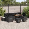 vidaXL Gartensofa-set mit Kissen 10 pcs Schwarz Poly-Rattan