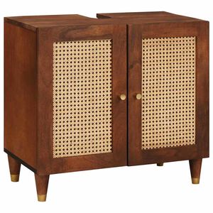 vidaXL Waschbeckenunterschrank Braun 62 x 33 x 58 cm Holzwerkstoff