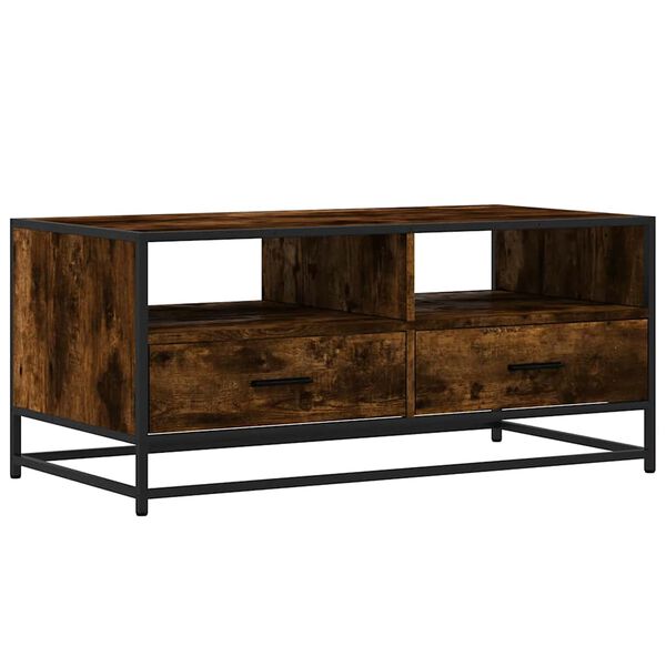 vidaXL Couchtisch R&auml;uchereiche 100x50x45 cm Holzwerkstoff und Metall