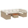 vidaXL Garten-Sofa-Set 10 pcs Beige Poly Rattan