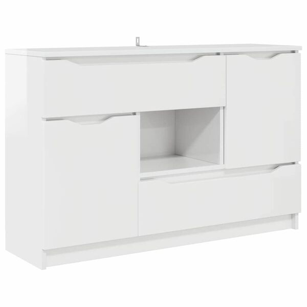 vidaXL Sideboard Hochglanz Wei&szlig; 100 x 30 x 65,6 Holzwerkstoff