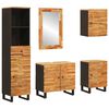 vidaXL Badezimmer Sets 5 stk. Natur 38 x 33 x 160 cm Massivholz Mango