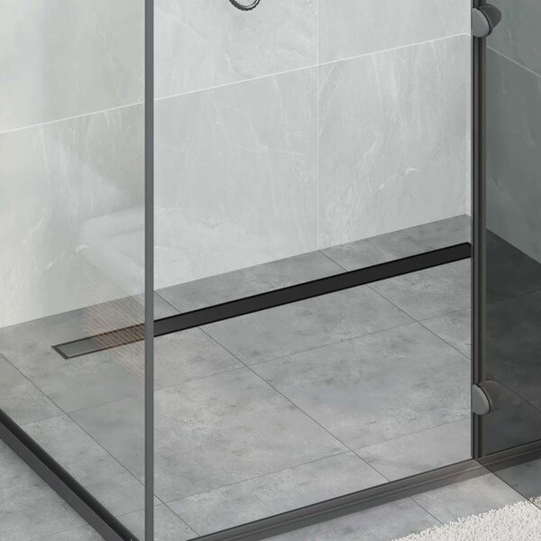 vidaXL Duschablauf 2-in-1 mit 360&deg; Siphon Schwarz 100 cm Edelstahl 304