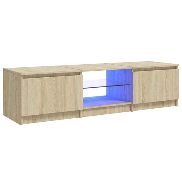 vidaXL TV-Schrank mit LED-Leuchten Sonoma-Eiche 140x40x36 cm