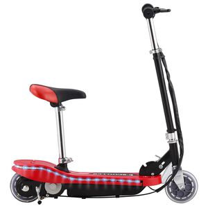 vidaXL E-Scooter f&uuml;r Kinder mit Sitz und LED 120 W Rot