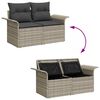 vidaXL Garten-Sofa-Set mit Kissen 4 pcs Hellgrau Poly Rattan