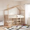 vidaXL Hochbett mit Leiter und Dach 90x190 cm Massivholz Kiefer