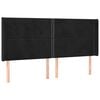 vidaXL Kopfteil mit Ohren Schwarz 183x16x118/128 cm Samt