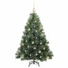 vidaXL K&uuml;nstlicher Weihnachtsbaum mit 150 LEDs Gr&uuml;n 150 cm PE und PVC