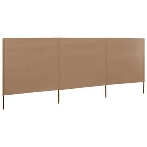 vidaXL 3-teiliges Windschutzgewebe 400 x 120 cm Taupe