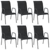 vidaXL Gartenst&uuml;hle 6 Stk. Stahl und Textilene Schwarz