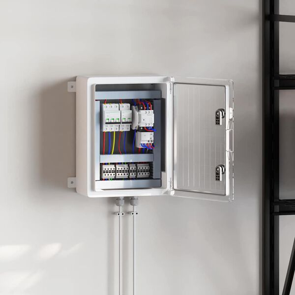 vidaXL Steuerungsschrank Grau 30 x 19,5 x 40 cm ABS Kunststoff