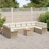 vidaXL Garten-Sofa-Set mit Kissen mit Speicher 11 pcs Beige und Creme