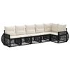 vidaXL Gartensofa-set 6 Stk. Schwarz und Cremewei&szlig; Poly-Rattan