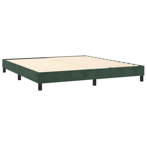 vidaXL Boxspringbettgestell Dunkelgr&uuml;n 180x200 cm Samt