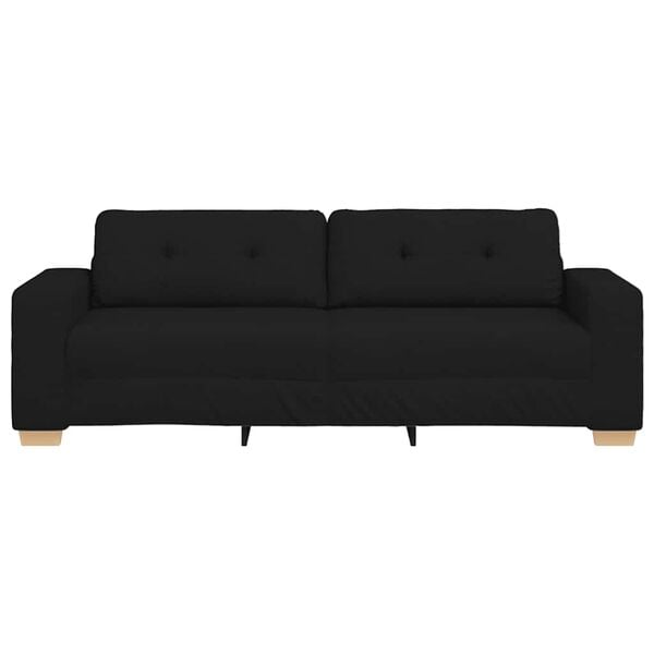 vidaXL 3-Sitzer-Sofa Schwarz 220x78x80 cm Stoff