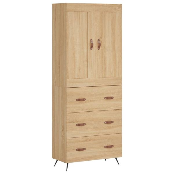 vidaXL Highboard Sonoma-Eiche 69,5x34x180 cm Holzwerkstoff