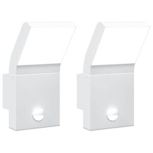vidaXL LED-Au&szlig;enwandleuchten mit Sensor 2 Stk. Wei&szlig; Aludruckguss